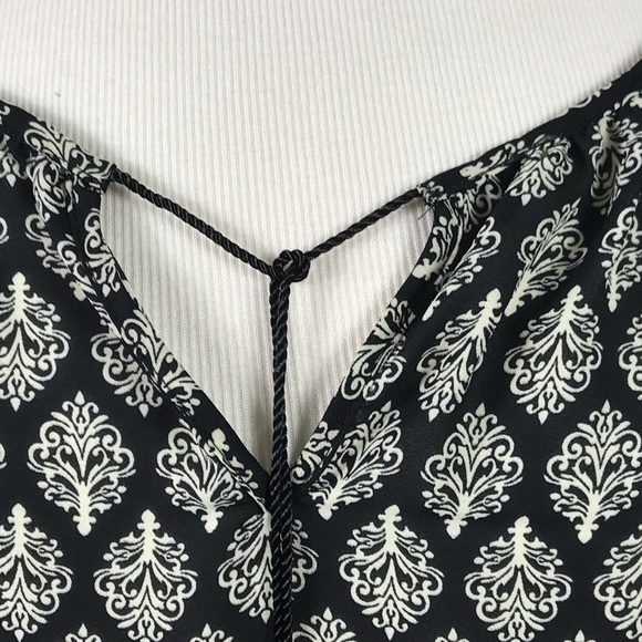 Boho Damask Print Peasant Blouse - Picture 8 of 12